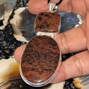 Beautiful Mahogany Obsidian Jasper Pendant 3 1/4”